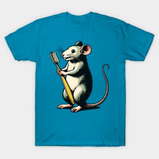 Cute rat carrying a toothbrush T-Shirt